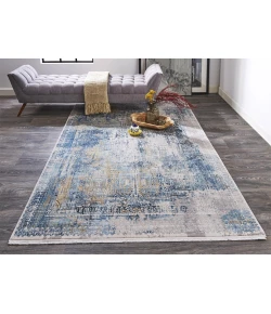 Feizy Cadiz 3890F BLUE/GRAY Area Rug 7 ft. 9 X 11 ft. Rectangle