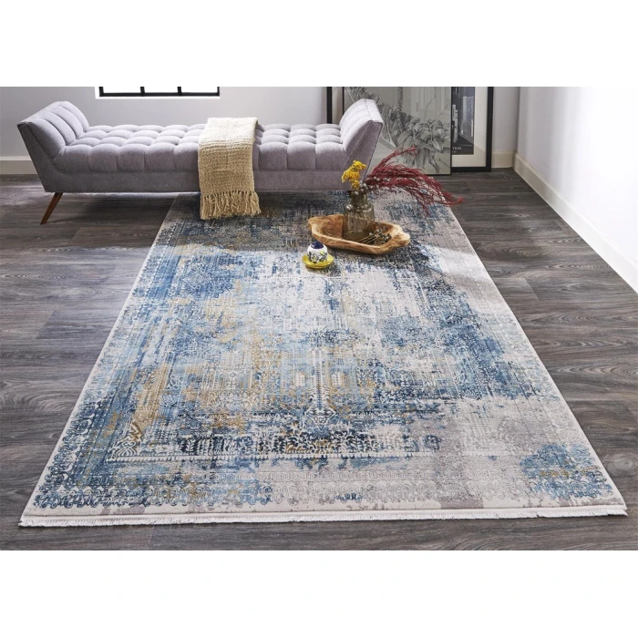 Feizy CADIZ 3890F IN BLUE/GRAY 4' 10" X 7' 10" Area Rug