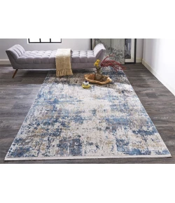 Feizy Cadiz 3891F BLUE/IVORY Area Rug 7 ft. 9 X 11 ft. Rectangle
