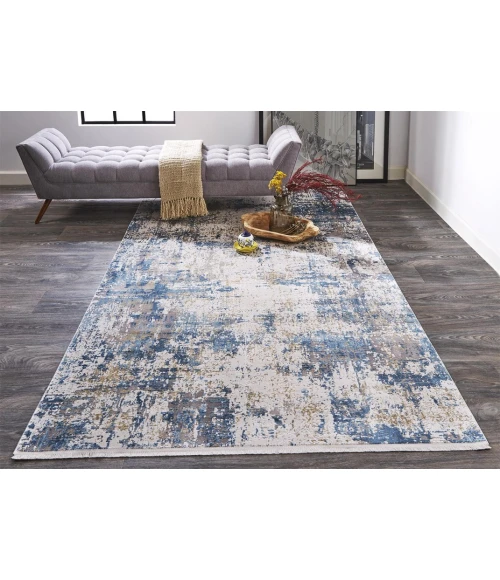 Feizy CADIZ 3891F IN BLUE/IVORY 2' 2" X 3' 2" Sample Area Rug