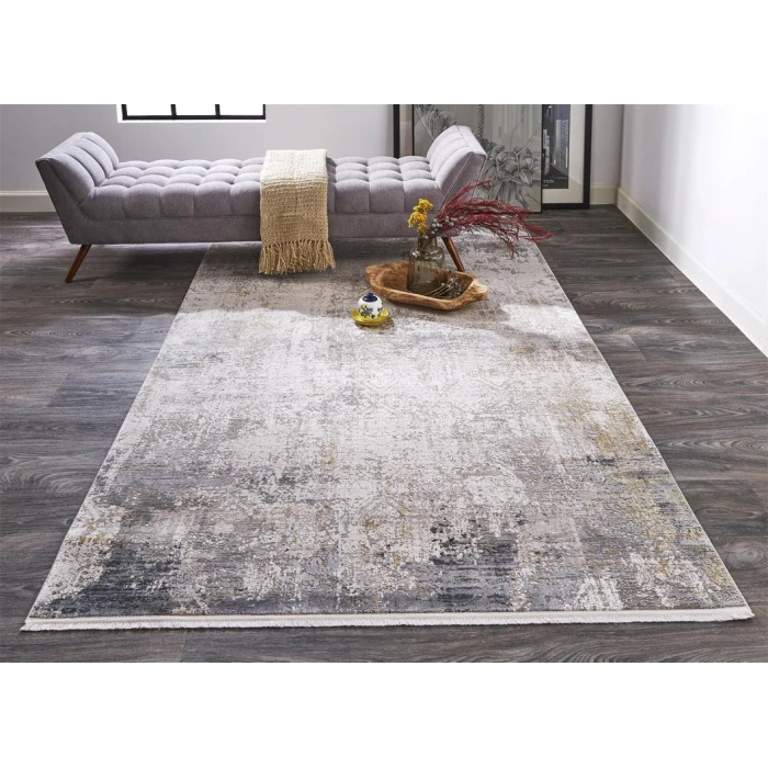 Feizy CADIZ 3892F IN LIGHT GRAY/IVORY 7' 9" X 11' Area Rug