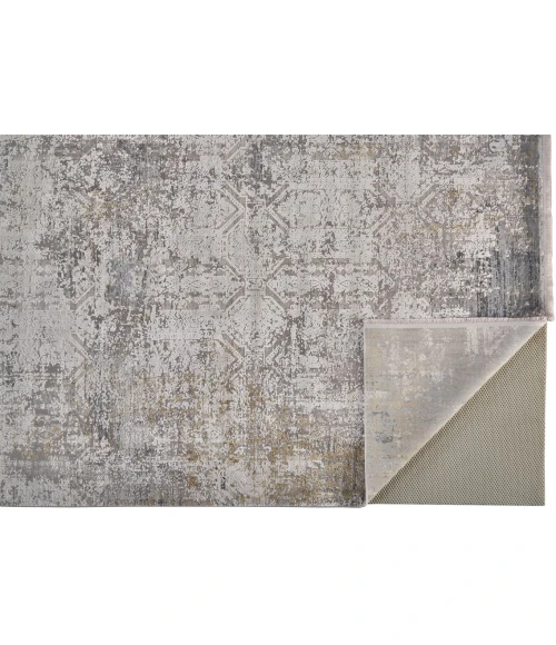 Feizy CADIZ 3892F IN LIGHT GRAY/IVORY 2' 2" X 3' 2" Sample Area Rug