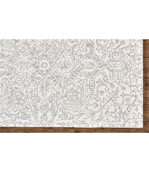 Feizy BELFORT 8778F IN IVORY/CHARCOAL 2' x 3' Sample Area Rug