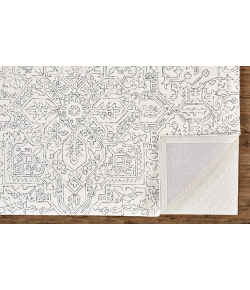 Feizy BELFORT 8778F IN IVORY/CHARCOAL 2' x 3' Sample Area Rug