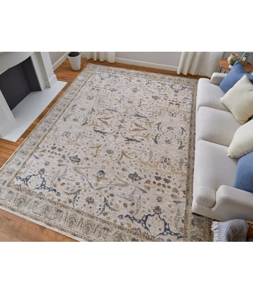 Feizy Pasha IVORY/BLUE PAS39M4F 7 ft. 10 in. X 10 ft. 3 in. Rectangle Rug
