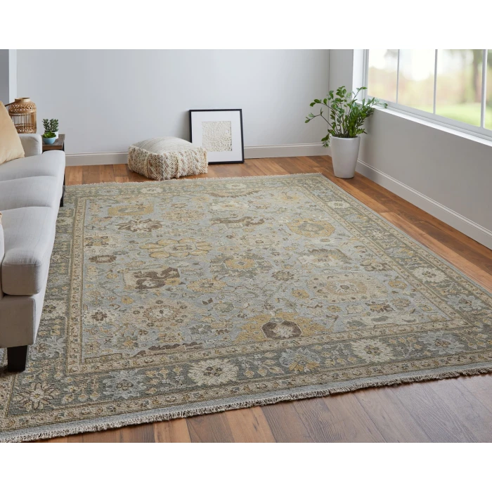 Feizy Corbitt Blue/Gold/Gray COR0612F 2 ft. 6 in. X 12 ft. Rect. Rug