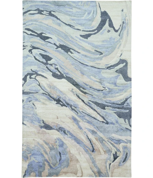 Feizy DRYDEN 8790F IN BLUE/GRAY 3' 6" x 5' 6" Area Rug