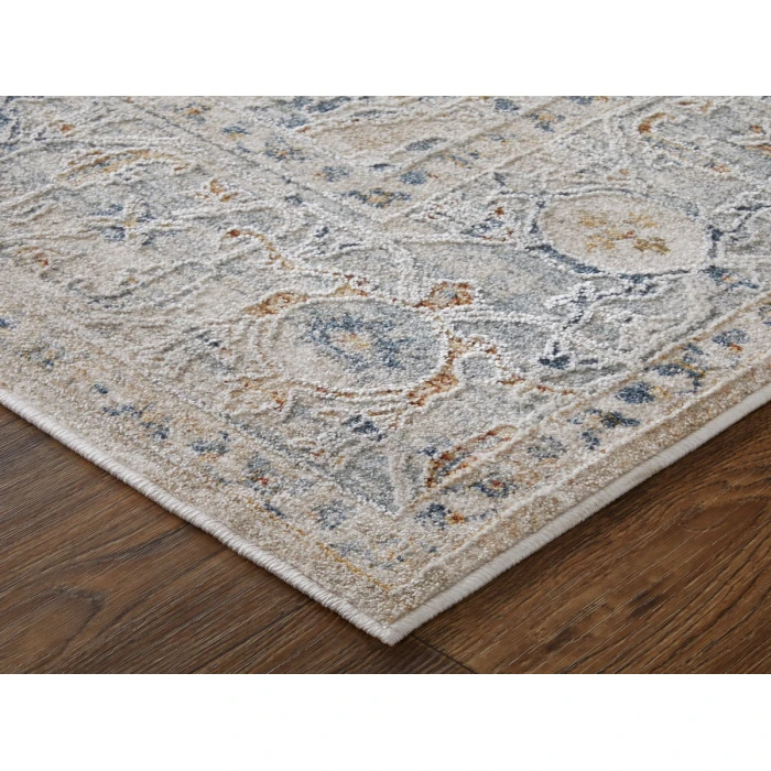 Feizy Pasha BEIGE/BLUE PAS39M5F 6 ft. 7 in. X 9 ft. 6 in. Rectangle Rug
