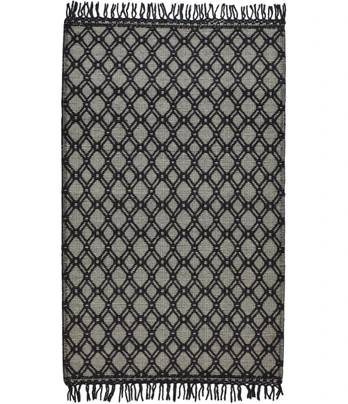 Feizy PHOENEX 0808F IN BLACK/IVORY 5' X 7' 6" Area Rug