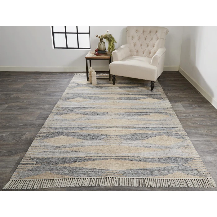 Feizy BECKETT 0815F IN GRAY/BEIGE 3' 6" x 5' 6" Area Rug