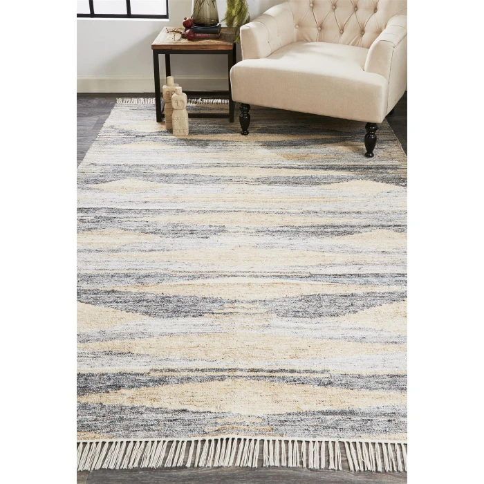 Feizy BECKETT 0815F IN GRAY/BEIGE 3' 6" x 5' 6" Area Rug