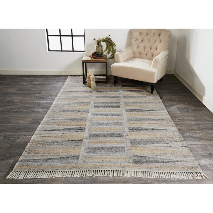 Feizy BECKETT 0817F IN GRAY/BEIGE 5' x 8' Area Rug
