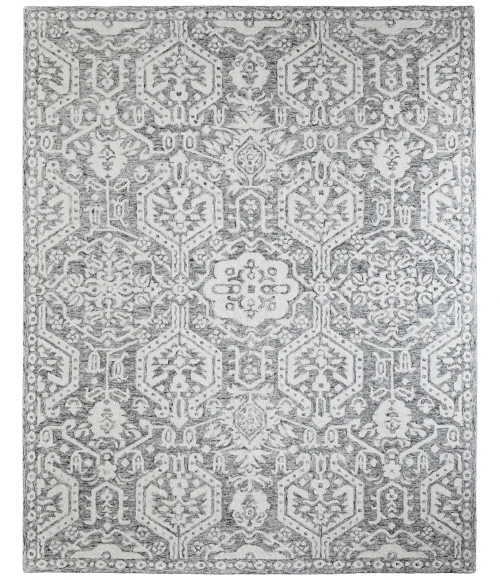 Feizy Belfort Gray/White 8698A27F 5 ft. X 8 ft. Rect. Rug