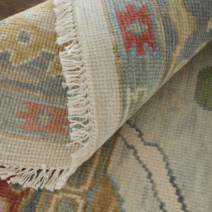 Feizy Karina Luxe Hand Knot Botanical Accent Rug, Blue/Cool Gray, 12ft x 15ft
