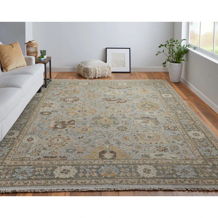 Feizy Corbitt Blue/Gold/Gray COR0612F 2 ft. 6 in. X 12 ft. Rect. Rug
