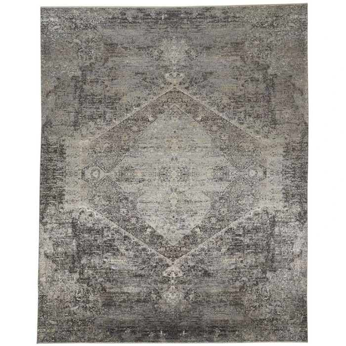 Feizy SARRANT 3963F IN SMOKE 2' 8" X 10' Runner Area Rug