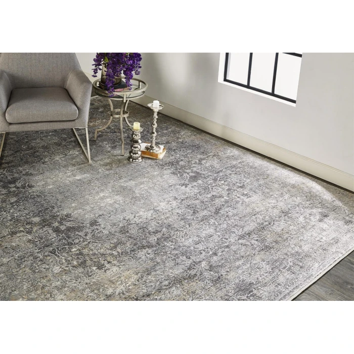 Feizy SARRANT 3964F IN STONE 2' 8" X 10' Runner Area Rug