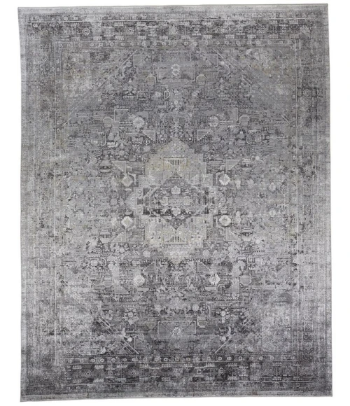 Feizy SARRANT 3966F IN GRAY 2' 8" X 10' Runner Area Rug