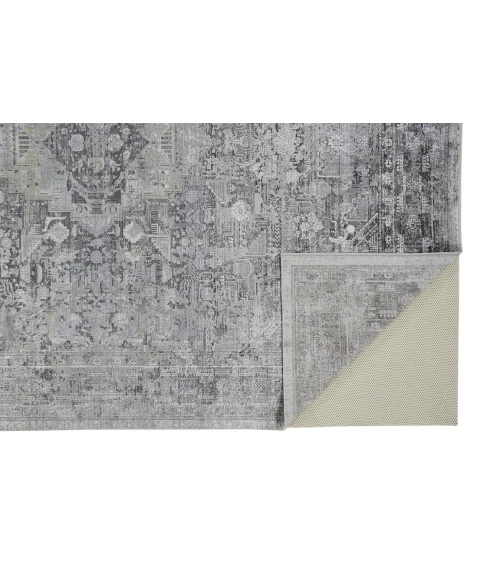 Feizy SARRANT 3966F IN GRAY 2' 8" X 10' Runner Area Rug