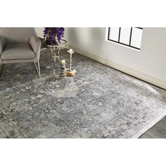 Feizy SARRANT 3966F IN GRAY 5' X 7' 2" Area Rug