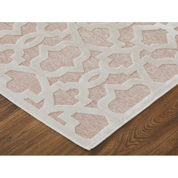 Feizy Saphir Mira BLUSH/WHITE 6803495F 7 ft. 6 in. X 7 ft. 6 in. Round Rug