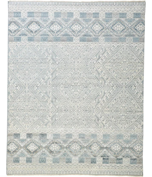 Feizy PAYTON 6495F IN GRAY/BLUE 7' 9" x 9' 9" Area Rug