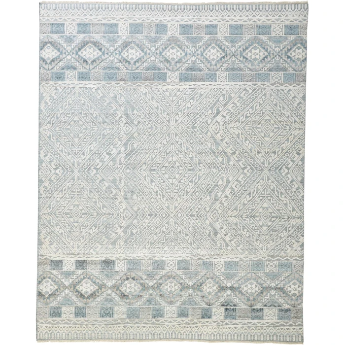 Feizy PAYTON 6495F IN GRAY/BLUE 7' 9" x 9' 9" Area Rug