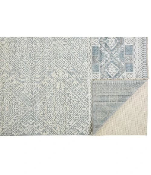 Feizy PAYTON 6495F IN GRAY/BLUE 7' 9" x 9' 9" Area Rug