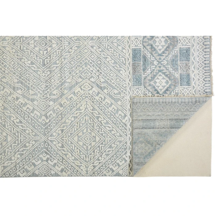 Feizy PAYTON 6495F IN GRAY/BLUE 7' 9" x 9' 9" Area Rug