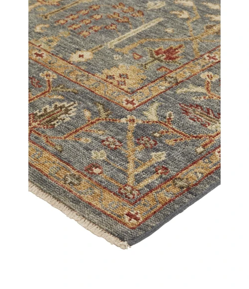Feizy CARRINGTON 6499F IN BLUE/RUST 5' 6" x 8' 6" Area Rug