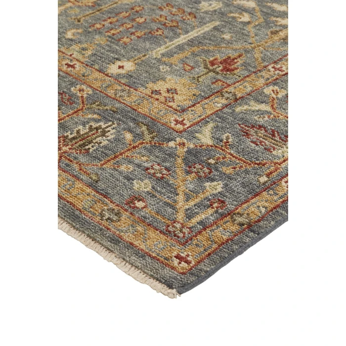 Feizy CARRINGTON 6499F IN BLUE/RUST 2' 6" x 8' Runner Area Rug