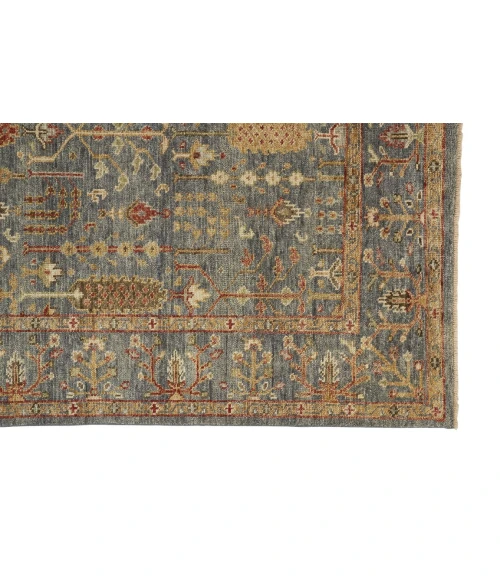 Feizy CARRINGTON 6499F IN BLUE/RUST 5' 6" x 8' 6" Area Rug