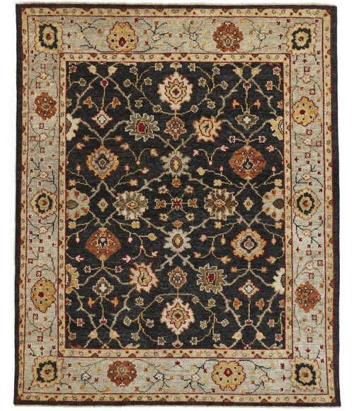 Feizy CARRINGTON 6500F IN CHARCOAL / LIGHT BLUE 8' 6" x 11' 6" Area Rug