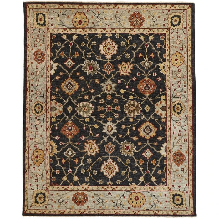 Feizy CARRINGTON 6500F IN CHARCOAL / LIGHT BLUE 2' x 3' Sample Area Rug