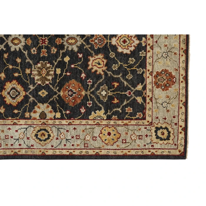 Feizy CARRINGTON 6500F IN CHARCOAL / LIGHT BLUE 2' x 3' Sample Area Rug