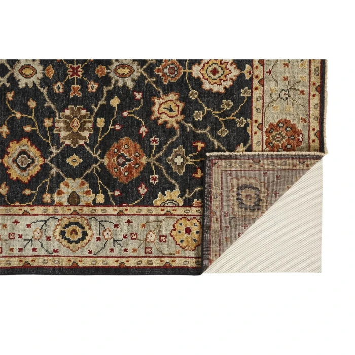Feizy CARRINGTON 6500F IN CHARCOAL / LIGHT BLUE 2' x 3' Sample Area Rug