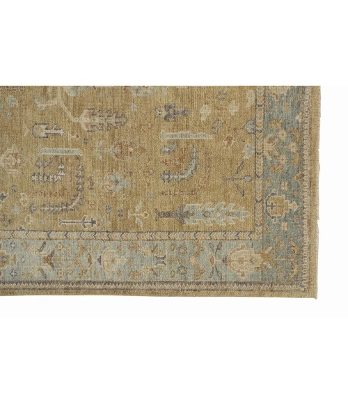 Feizy CARRINGTON 6501F IN GOLD/LIGHT BLUE 2' x 3' Sample Area Rug