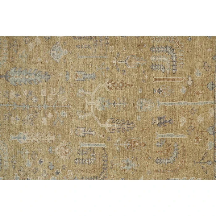 Feizy CARRINGTON 6501F IN GOLD/LIGHT BLUE 2' 6" x 8' Runner Area Rug