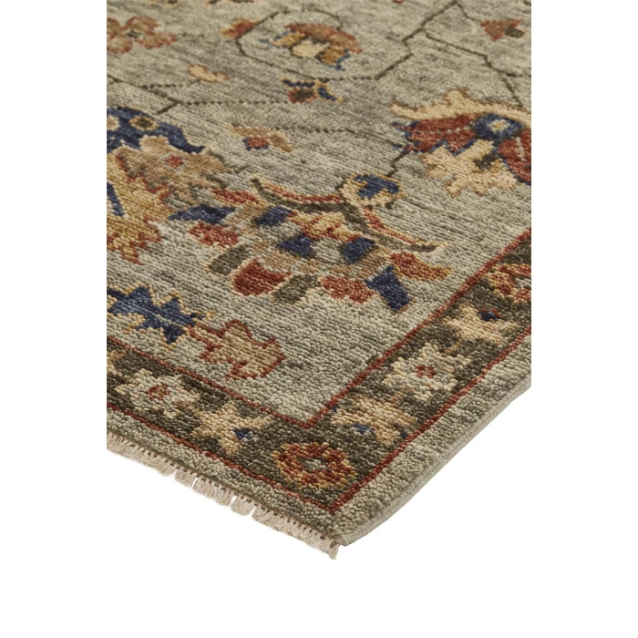 Feizy CARRINGTON 6503F IN GREEN GRAY 2' 6" x 8' Runner Area Rug