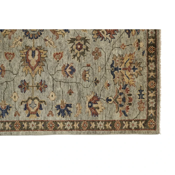 Feizy CARRINGTON 6503F IN GREEN GRAY 2' 6" x 8' Runner Area Rug