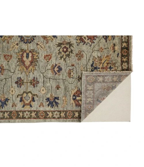 Feizy CARRINGTON 6503F IN GREEN GRAY 2' x 3' Sample Area Rug