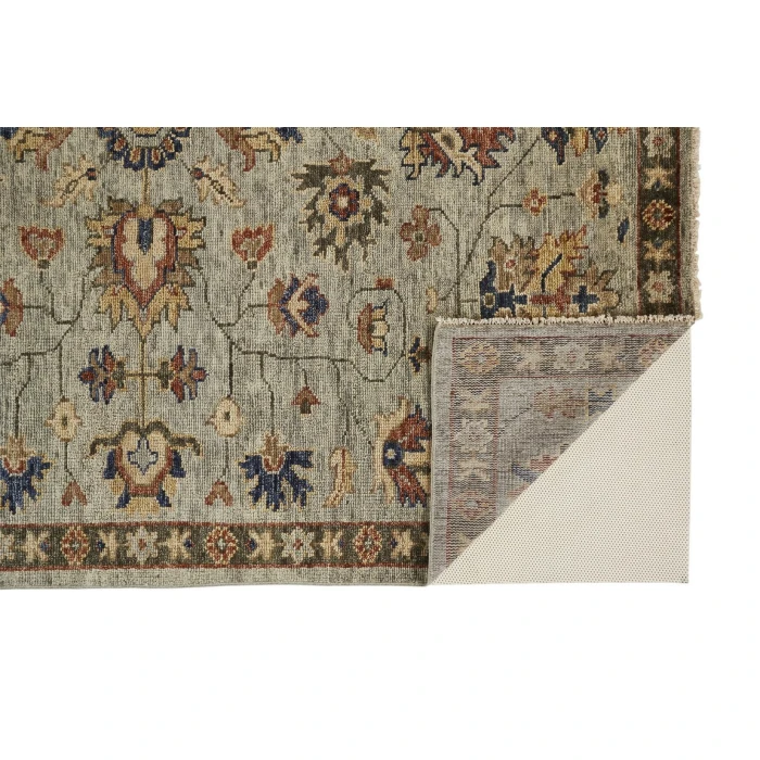 Feizy CARRINGTON 6503F IN GREEN GRAY 2' 6" x 8' Runner Area Rug