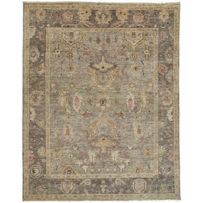 Feizy CARRINGTON 6504F IN GRAY/PINK 11' 6" X 15' Area Rug