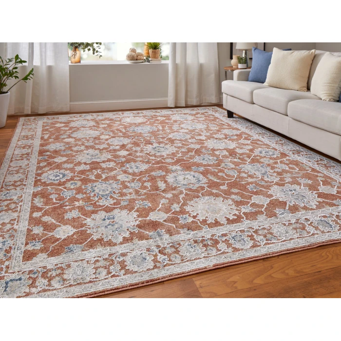 Feizy Pasha TERRACOTTA/IVORY PAS39M7F 9 ft. 0 in. X 12 ft. 8 in. Rectangle Rug