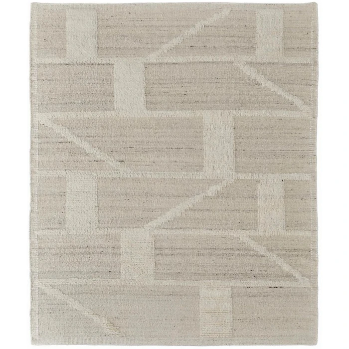 Feizy Ashby Farmhouse Geometric, Tan/Ivory, 2'-6" x 8' Runner