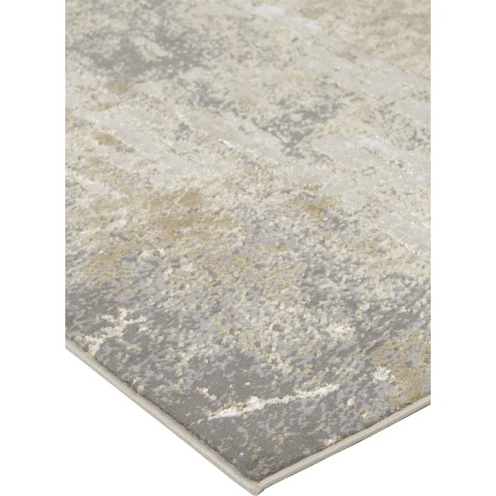 Feizy AURA 3567F IN BEIGE/GOLD 1' 8" X 2' 10" Sample Area Rug