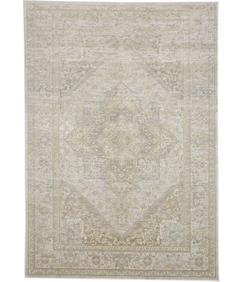 Feizy AURA 3734F IN BROWN/GOLD 1' 8" X 2' 10" Sample Area Rug