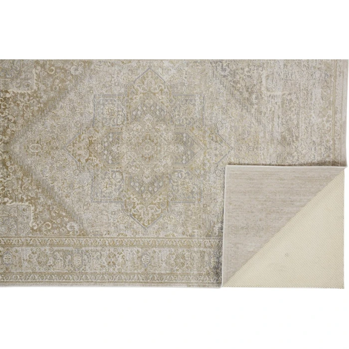 Feizy AURA 3734F IN BROWN/GOLD 6' 7" X 9' 6" Area Rug
