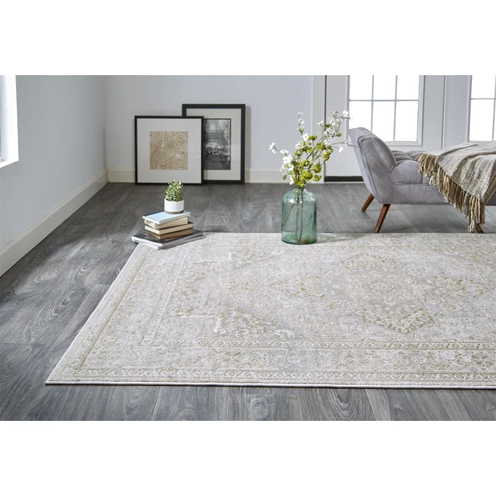 Feizy AURA 3734F IN BROWN/GOLD 6' 7" X 9' 6" Area Rug