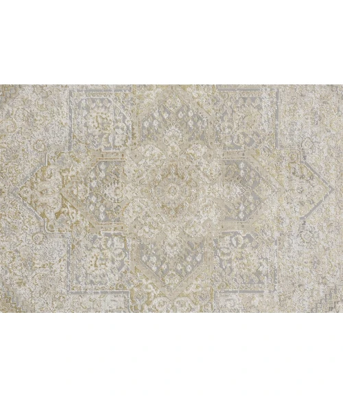 Feizy AURA 3734F IN BROWN/GOLD 1' 8" X 2' 10" Sample Area Rug
